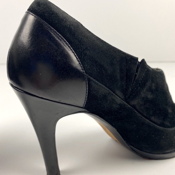 DaniBlack Ankle black suede Boots slip-on booties stiletto Heels size 6.5 shoes - Picture 5 of 8